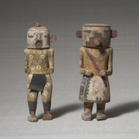 カチナ人形　2種　ホピ族またはズニ族　アメリカ先住民　19世紀後半－20世紀　高24.0cm