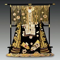 お正月のモチーフがデザインされた歌舞伎の衣装も展示される