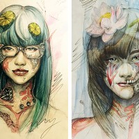 「グラウンド ワイ」がアーティストの笹田靖人が描いた「GIRL」をデザインソースにしたコラボレーションアイテムを展開