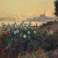 クロード・モネ　《花咲く堤、アルジャントゥイユ》 1877年 ポーラ美術館蔵