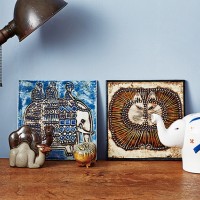 スウェーデンの陶芸作家、リサ・ラーソンの動物のオブジェや陶板