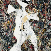 ジャクソン・ポロック 《カット・アウト》1948 - 58年 / 77.0 × 56.8 cm / 油彩、エナメル塗料、アルミニウム塗料など・厚紙、カンヴァス、ファイバーボード