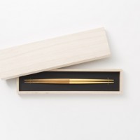 石川 金沢箔 拭き漆金箔竹箸