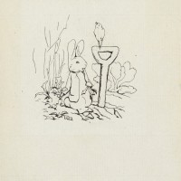 ビアトリクス・ポター　《私家版『ピーターラビットのおはなし』の挿絵のためのインク画》英国ナショナル・トラスト所蔵