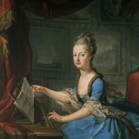 フランツ・クサーヴァー・ヴァーゲンシェーン 《チェンバロを弾くオーストリア皇女マリー・アントワネット》1770 年以前 油彩、カンヴァス 134×98cm ウィーン美術史美術館