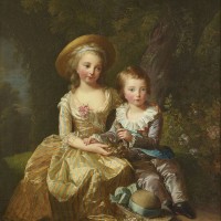 エリザベト=ルイーズ・ ヴィジェ・ル・ブラン《マリー= テレーズ・シャルロット・ド・フランス、通称マダム・ロワイヤルと その弟の王太子ルイ・ジョゼフ・グザヴィエ・フランソワ》1784 年 油彩、カンヴァス 132×94cm ヴェルサイユ宮殿美術館