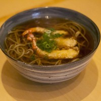 「天ぷら蕎麦（活き才巻海老3本）」