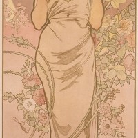 四つの花「バラ」1897年 リトグラフ／紙 109.8×44.8cm 堺市