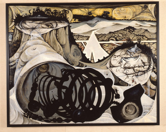 中村 宏《島［旧題《沖縄島》］》1956年油彩、カンヴァス130×162 cm 浜松市美術館蔵