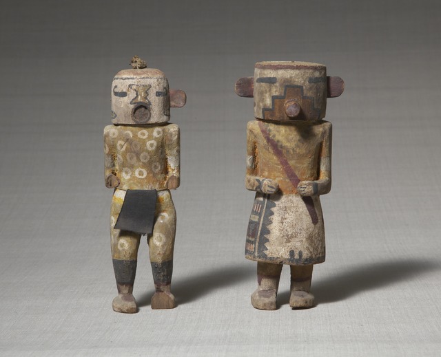 カチナ人形　2種　ホピ族またはズニ族　アメリカ先住民　19世紀後半－20世紀　高24.0cm