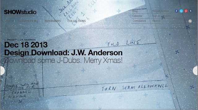 SHOWstudio、J.W.アンダーソンの13AW型紙公開