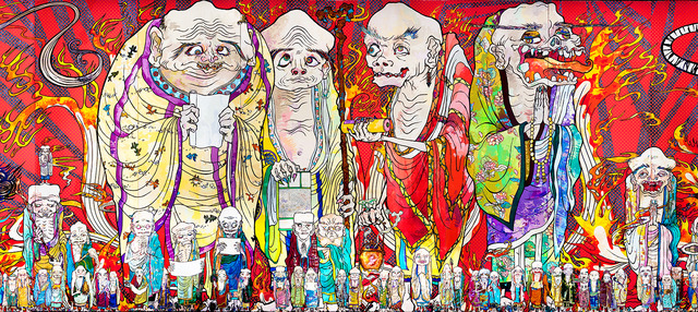 村上 隆 《五百羅漢図》(部分) 2012 年アクリル、カンバス、板にマウント 302 x 10,000cm 個人蔵