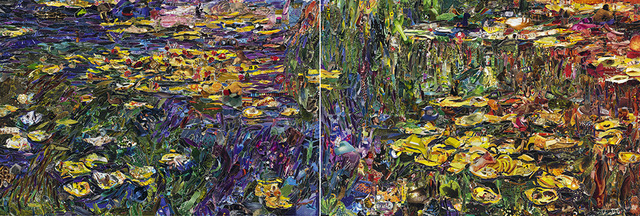 Nympheas after Claude Monet diptych