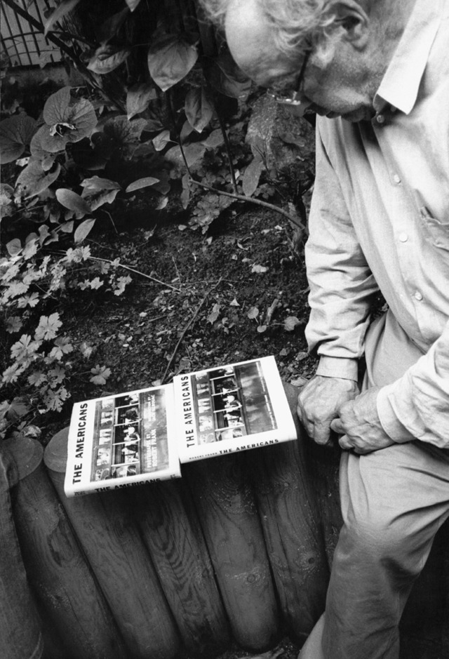 Robert Frank checking the cover of the Steidl edition of The Americans in Gottingen, 2007