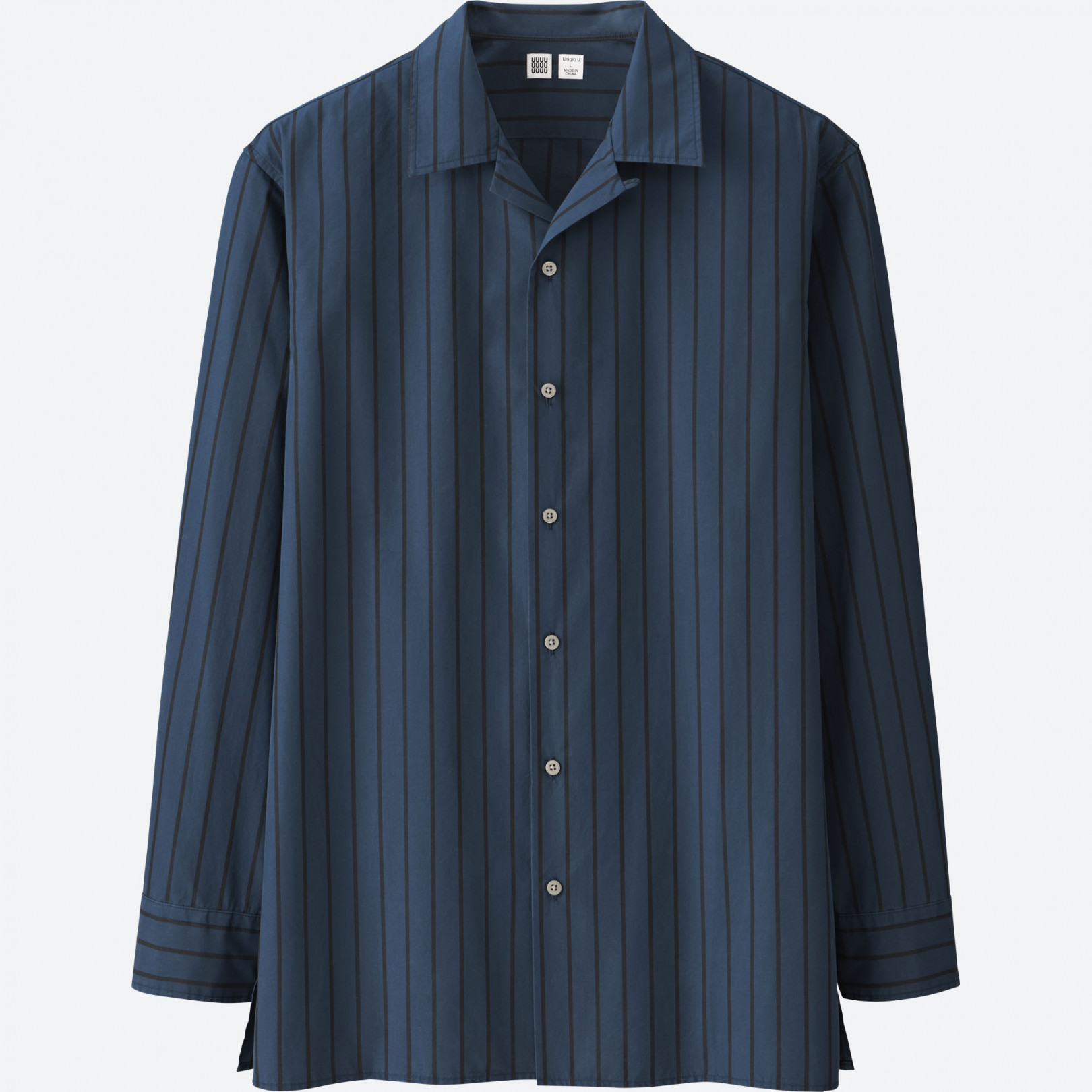 「ストライプオープンカラーシャツ（長袖）＋E」（2,990円）
