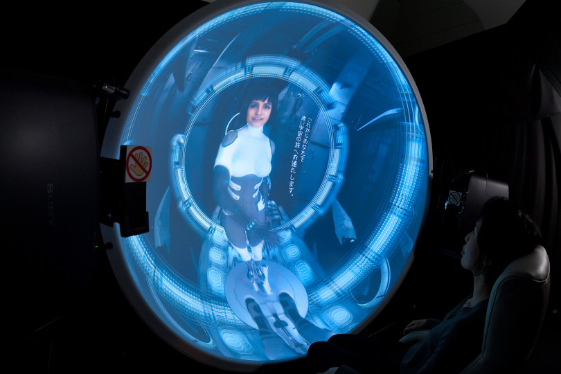 TOKYO, JAPAN - FEBRUARY 08: Immersive Space Entertainment by Sony Design is displayed at the Media Ambition Tokyo at Roppongi Hills on February 8, 2018 in Tokyo, Japan. This project is part of ÔPerceptual Experience Project,Õ a challenge for Sony Design t