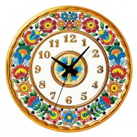 セビリア焼の絵皿時計