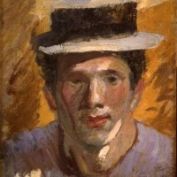 中村彝 《麦藁帽子の自画像》 明治44（1911）年　中村屋サロン美術館