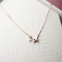 MINNIE RIBBON NECKLACE with DIAMOND