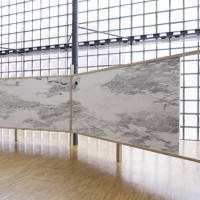 Tokio山水（東京圖 2012）　2012　キャンバスに墨　四曲一双　各162×342cm Work created with the support of Fondation dentreprise Hermes