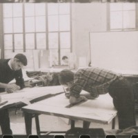 マサチューセッツ工科大学（MIT）製図室（丹下スタジオ）の風景（アメリカ、マサチューセッツ州）1959 年撮影 (C)丹下健三