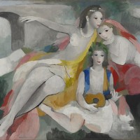 マリー・ローランサン《 三人の若い女 》1953年頃 油彩、カンヴァス 97.3×131.0m マリー・ローランサン美術館