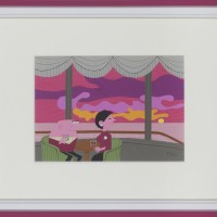 柳原良平「サンセット」2002, 25 x 35.5cm, 切絵