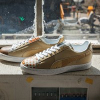 プーマとspoken words projectのコラボスニーカー「PUMA BASKET FOR SWP」（2万5,000円）が数量限定発売