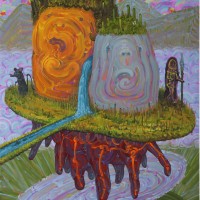 「不機嫌なヤマビコ、キレ気味のヤマビコ、それはA子のココロ模様」 Oil on canvas 1303x970mm