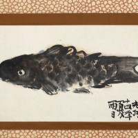 倭画「曇雨御鯉魚」 1939年 32.0×58.0㎝