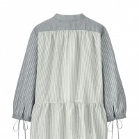 「UNIQLO and JW ANDERSON リネンコットンストライプブラウス(7分袖)」2,990円