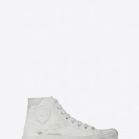 BEDFORD MID TOP SNEAKER IN WHITE USED EFFECT LEATHER 10万円