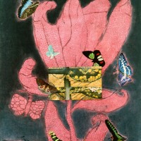 草間彌生「自画像」1972 インク、ボールペン、パステル、コラージュ・紙 74.4×44 cm