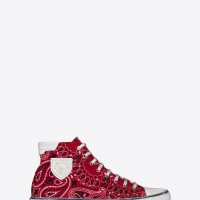 BEDFORD MID TOP SNEAKER IN RED BANDANA PRINTED CANVAS 10万円