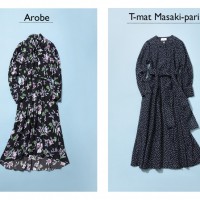 左）ワンピース 5万4,000円 / Arobe、右）ワンピース 8万5,000円 / T-mat Masaki-paris