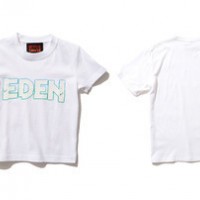 （左から1番目） EDEN × BEAMS LOGO T （左から2番目） EDEN × BEAMS LOGO T KIDS （左から3、4番目） 2アイテム共通の背面と袖のデザイン。