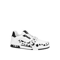 LV TRAINER SNEAKER IN GRAINED CALF LEATHER WITH INFINITY DOTS PRINT BLACK LOUIS VUITTON X YAYOI KUSAMA