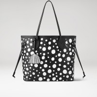 Louis Vuitton x Yayoi Kusama Neverfull MM in black Monogram Empreinte leather with Infinity Dots print