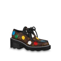 Louis Vuitton x Yayoi Kusama LV Beaubourg platform derby in Monogram canvas with Painted Dots print