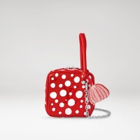 Louis Vuitton x Yayoi Kusama Square Bag in red Monogram Empreinte leather with Infinity Dots print