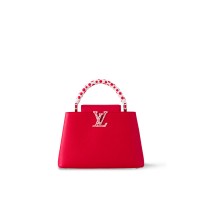 Louis Vuitton x Yayoi Kusama Capucines BB in red taurillon leather Infinity Dots
