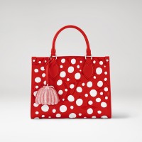 Louis Vuitton x Yayoi Kusama OnTheGo MM in red Monogram Empreinte leather with Infinity Dots print