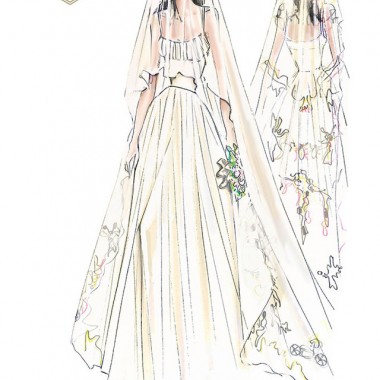 アンジェリーナ・ジョリーのウエディングドレスはヴェルサーチ。子どもたちの絵を刺繍に