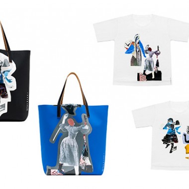 マルニがアーティストのサリー・スマートとコラボ、TシャツやPVCバッグにコラージュモチーフ