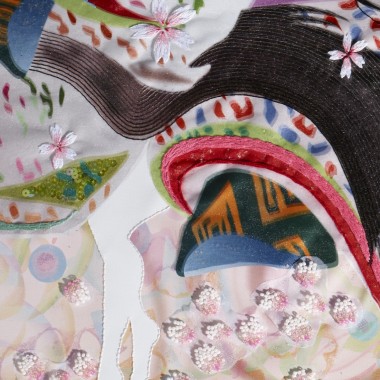 清川あさみが描く現代版百人一首の原画展が京都の両⾜院で開催