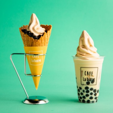 自家製ミルクティーソフトクリームとタピオカのスイーツ、ラ・ボエム クアリタ渋谷店限定で発売