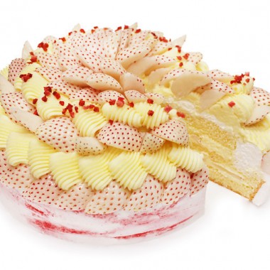 カフェコムサが優しい甘みで希少な白いちごを使用した限定デザインのショートケーキを発売