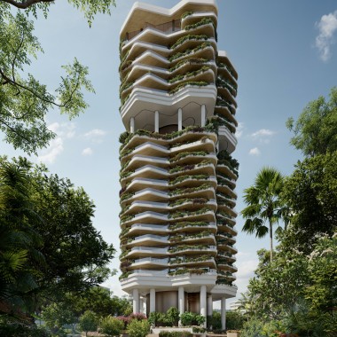 自然と一体化する巨大な立体緑園。シンガポールの一等地「オーチャード」に建つ高級タワーマンションのデザインを公開
