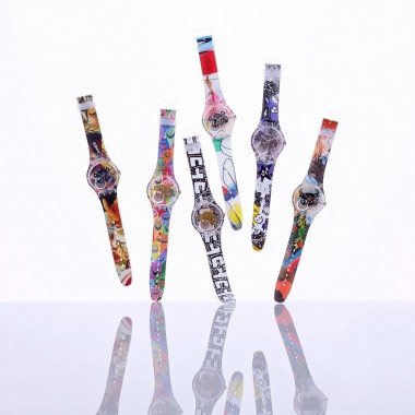 スウォッチストア原宿に日本のアート界を席巻する 6 名によるアートワークの腕時計が登場