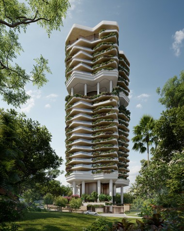 自然と一体化する巨大な立体緑園。シンガポールの一等地「オーチャード」に建つ高級タワーマンションのデザインを公開
